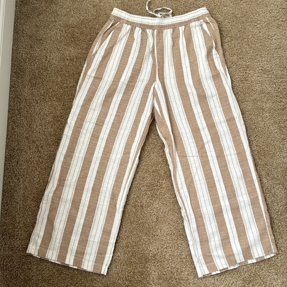 Old Navy Linen Wide Leg Ankle Pants